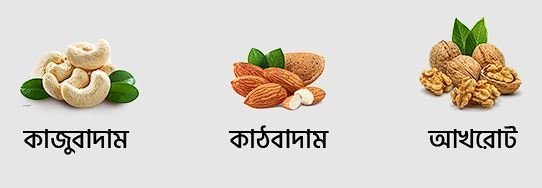 কাজুবাদাম, কাঠবাদাম, আখরোট