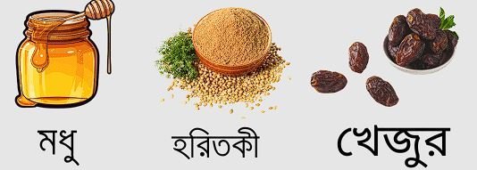 মধু, হরিতকী, খেজুর